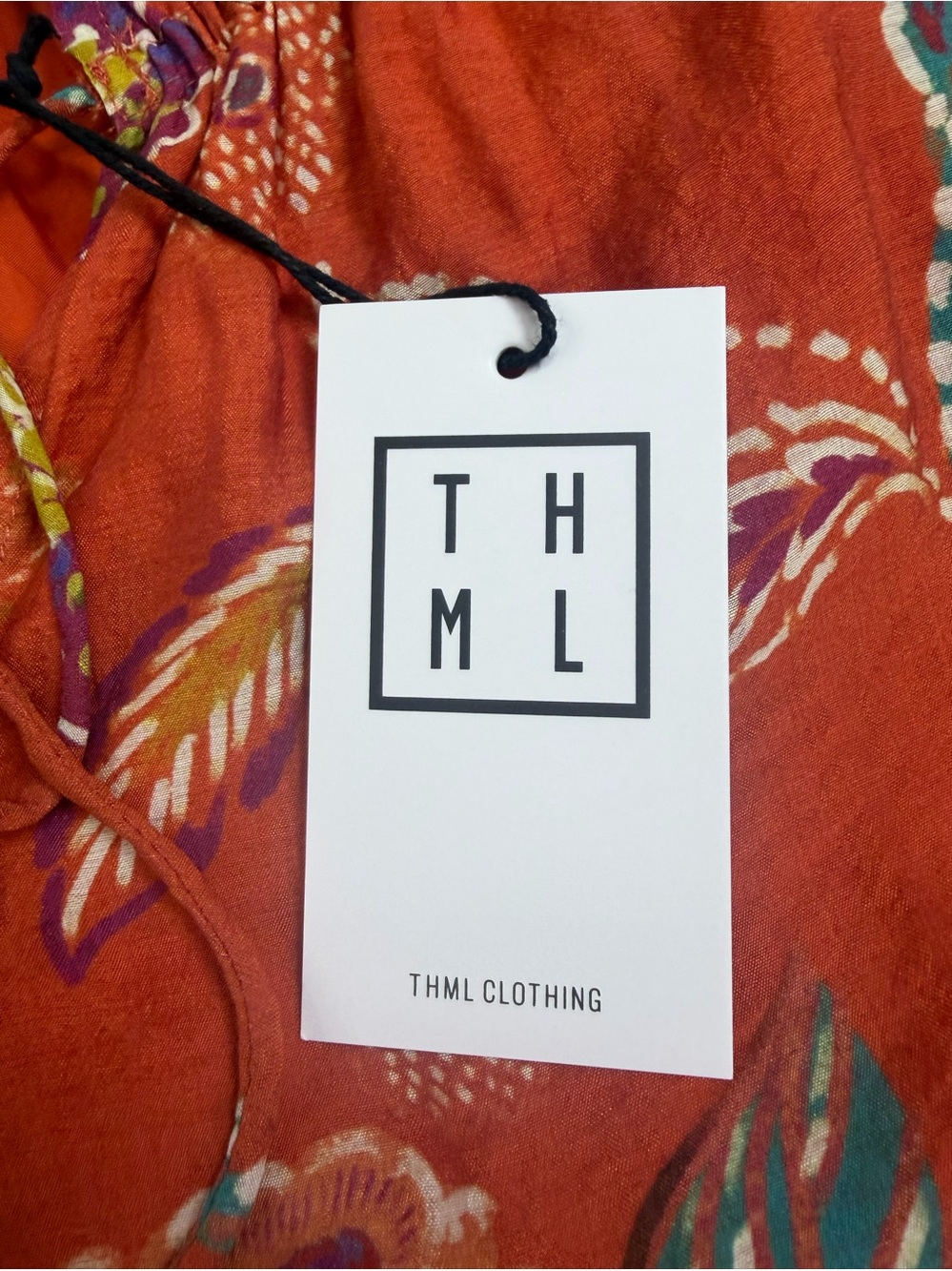 NWT Anthropologie THML Orange Floral Bohemian Blouse. Size Large. - Picture 3 of 11